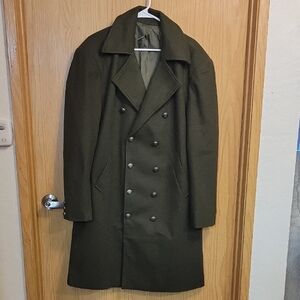 NWOT Runcati Men's Double-Breasted Trench Coat - Army Green